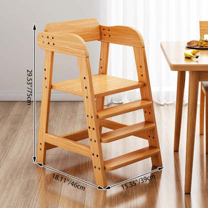 Modern Kids Fabric Rubberwood Dining Chair — Pink