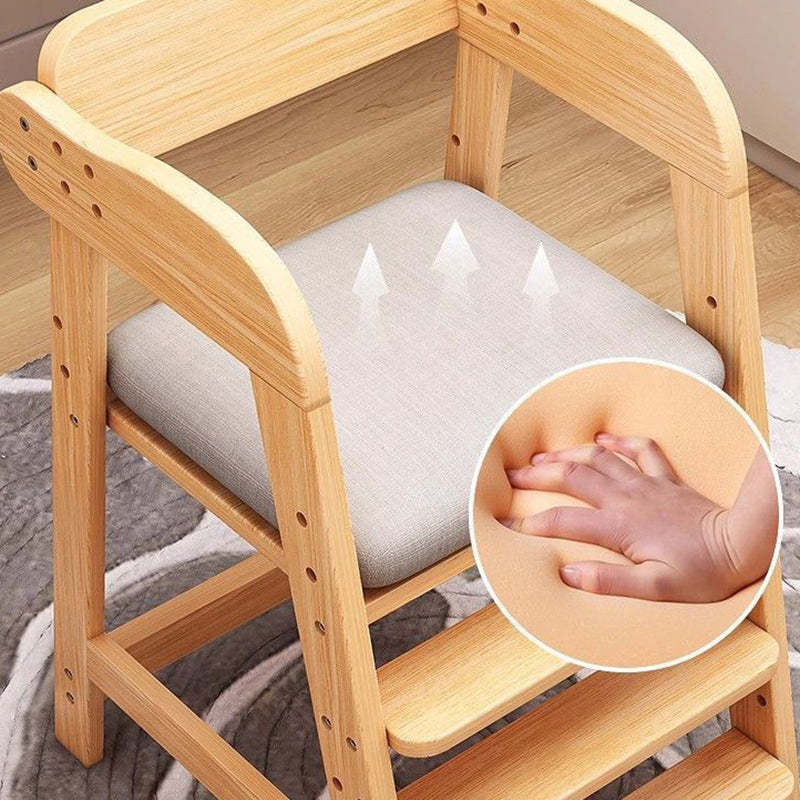 Modern Kids Fabric Rubberwood Dining Chair