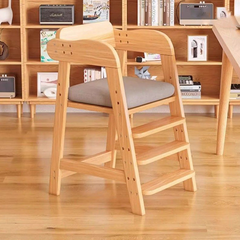 Modern Kids Fabric Rubberwood Dining Chair — Yellow
