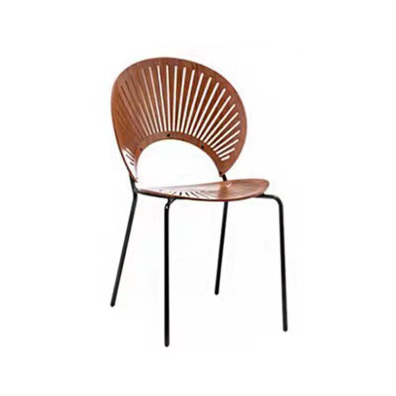 Scandinavian Shell Solid Wood Stainless Steel Dining Chair