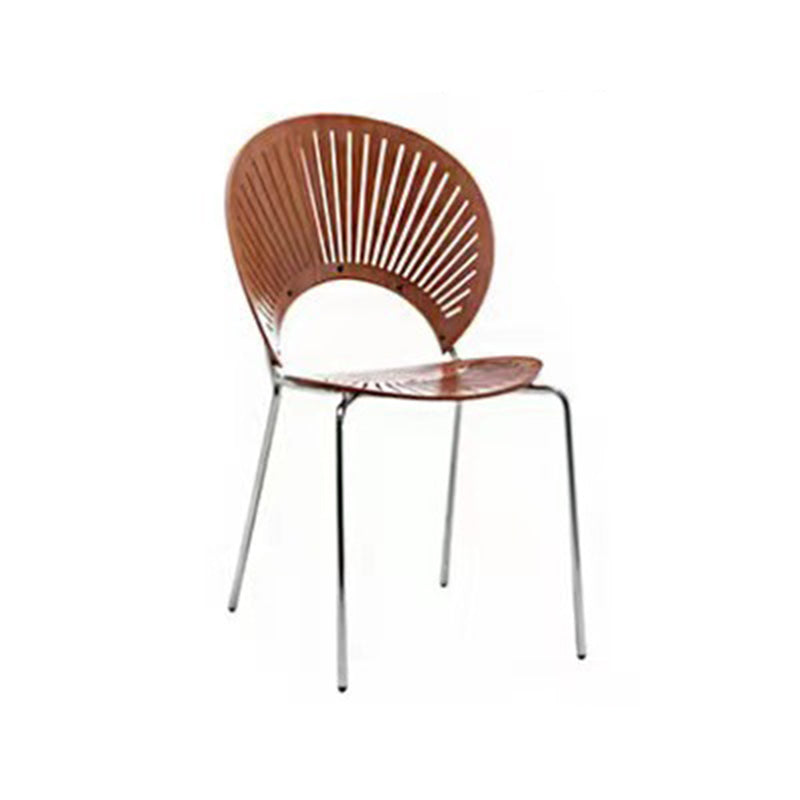 Scandinavian Shell Solid Wood Stainless Steel Dining Chair