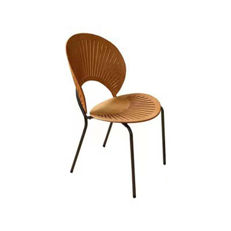 Scandinavian Shell Solid Wood Stainless Steel Dining Chair