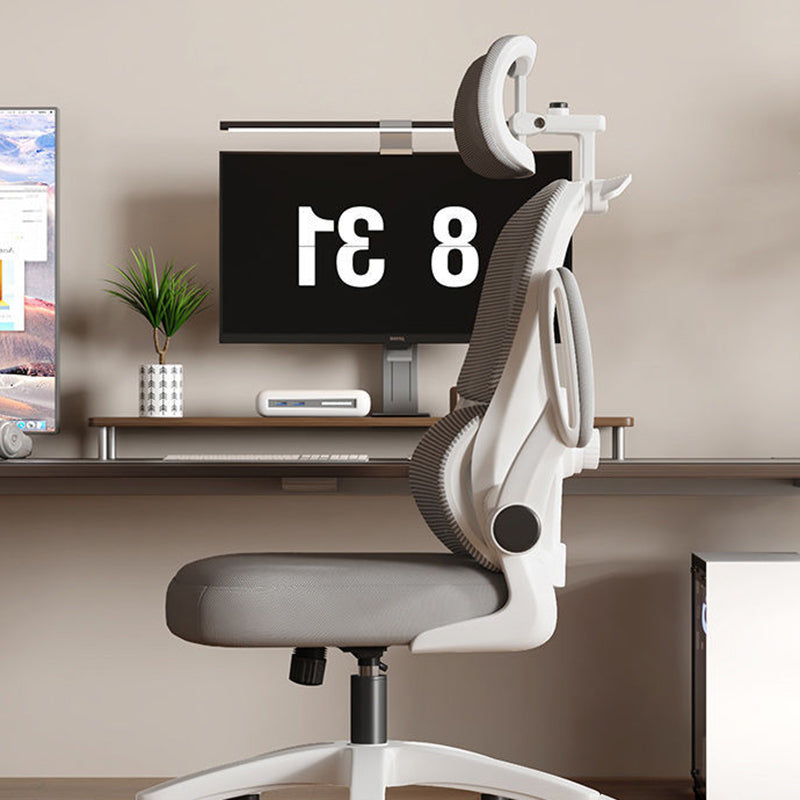 Minimalist Double-Back Mesh Steel Desk Chair — White & Black