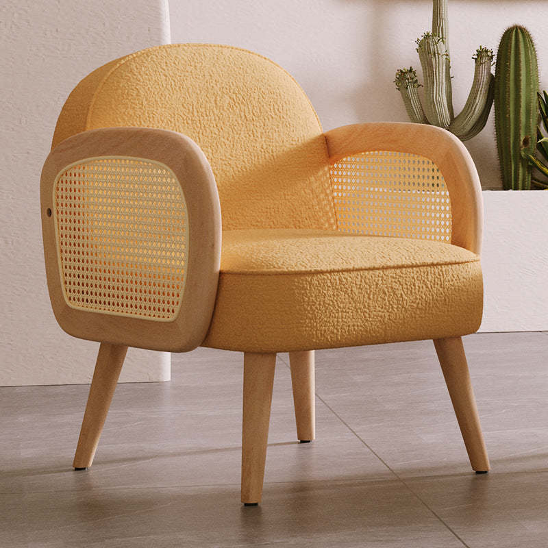 Scandinavian Lambswool Leather Accent Chair