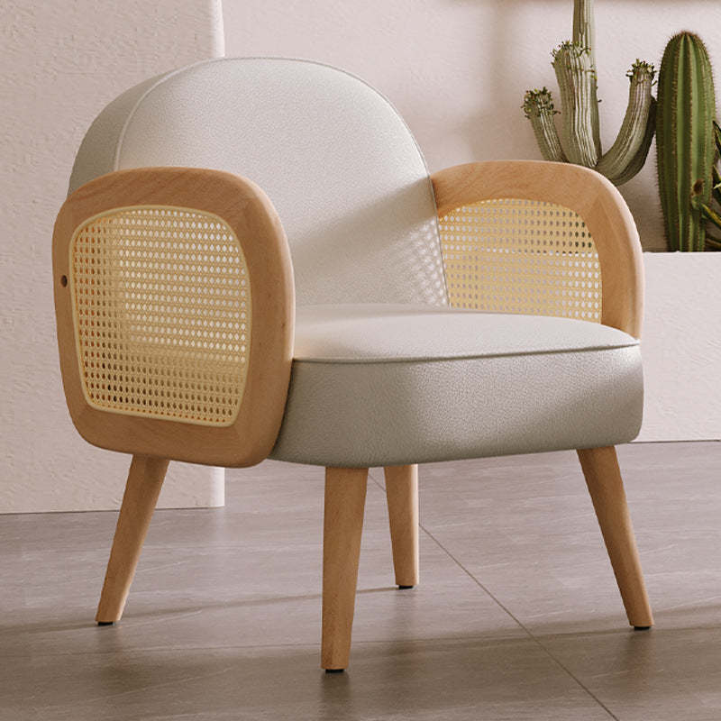Scandinavian Lambswool Leather Accent Chair