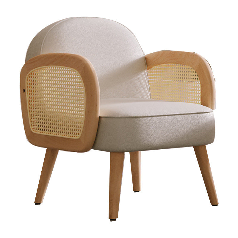 Scandinavian Lambswool Leather Accent Chair