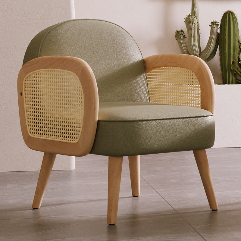 Scandinavian Lambswool Leather Accent Chair