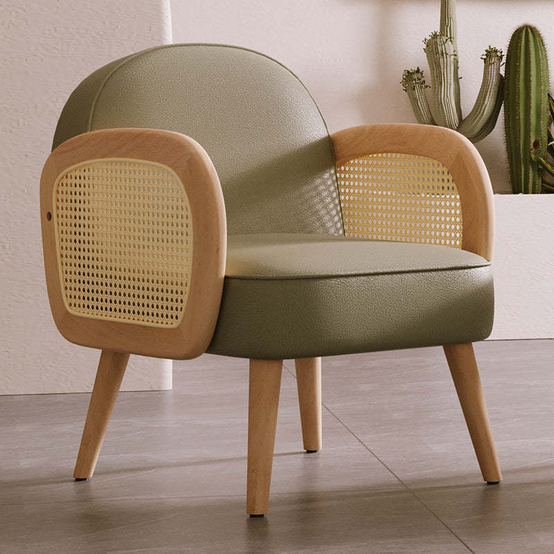 Scandinavian Lambswool Leather Accent Chair