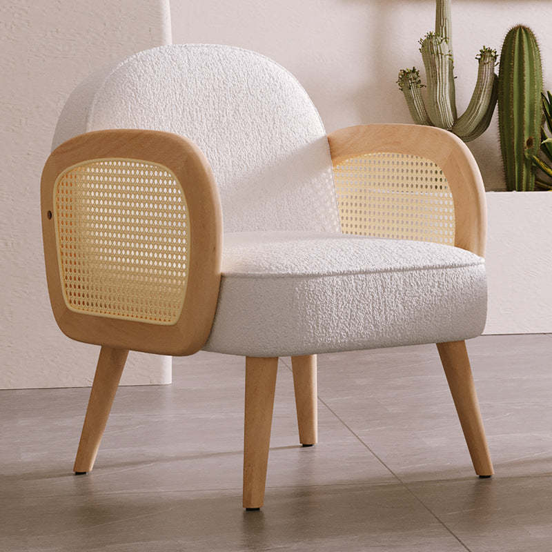 Nordic lambswool natural accent chairs — White