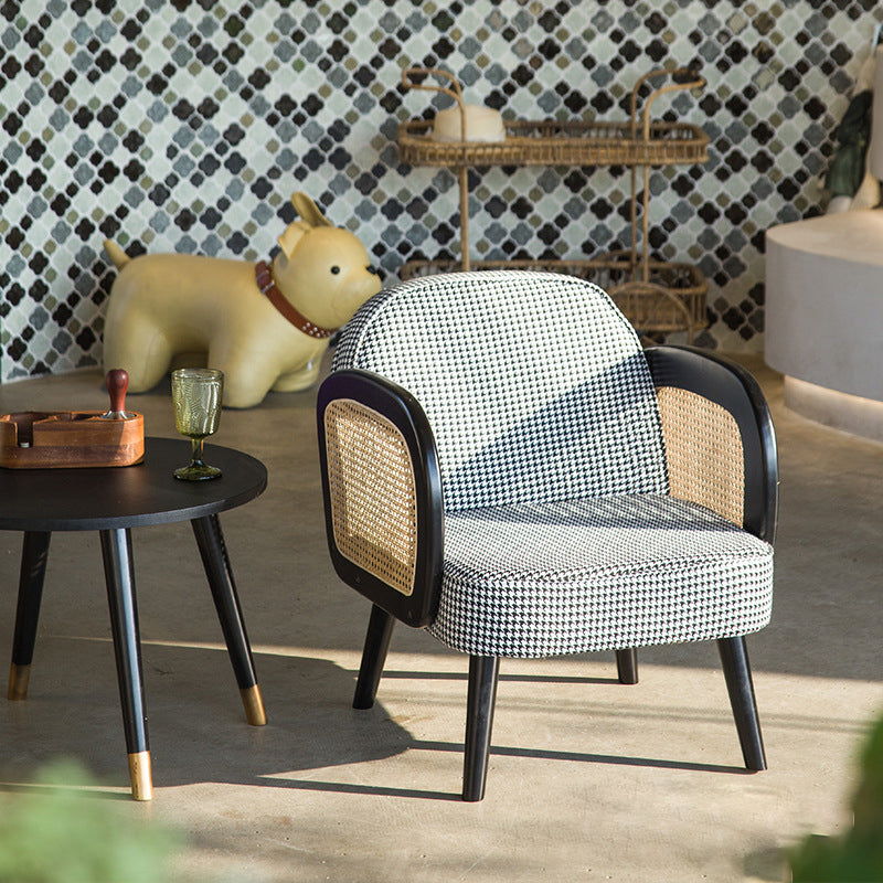 Minimalist Tech Fabric Half-Round Accent Chair