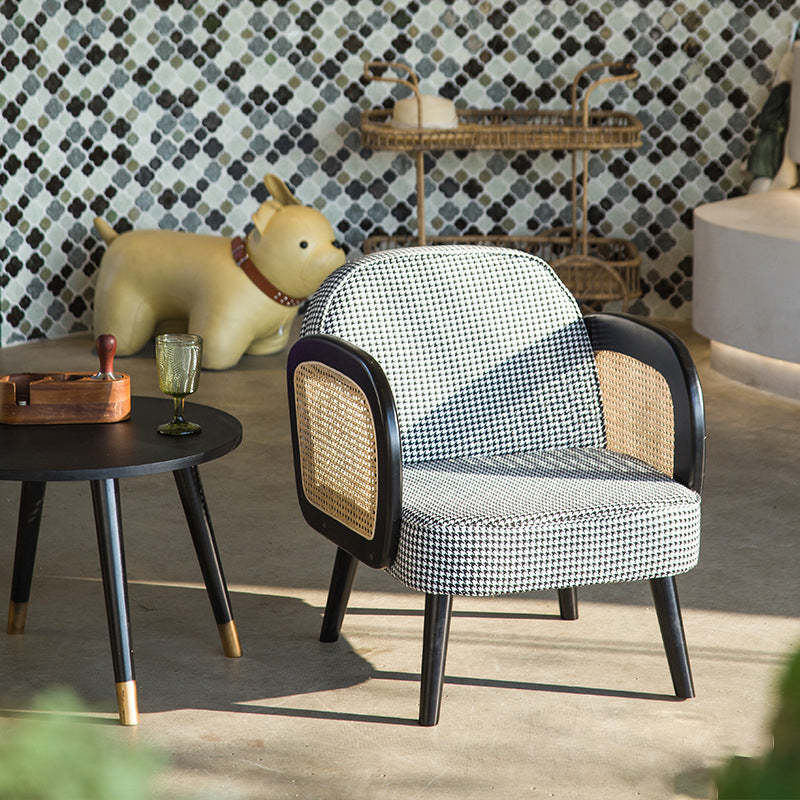 Minimalist Tech Fabric Half-Round Accent Chair