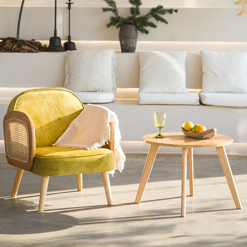 Minimalist Tech Fabric Half-Round Accent Chair