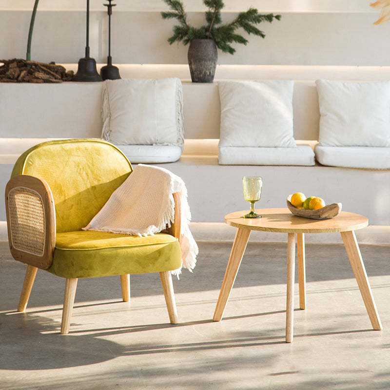 Minimalist Tech Fabric Half-Round Accent Chair