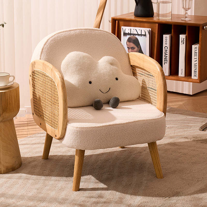 Minimalist Tech Fabric Half-Round Accent Chair — Leather & Gray