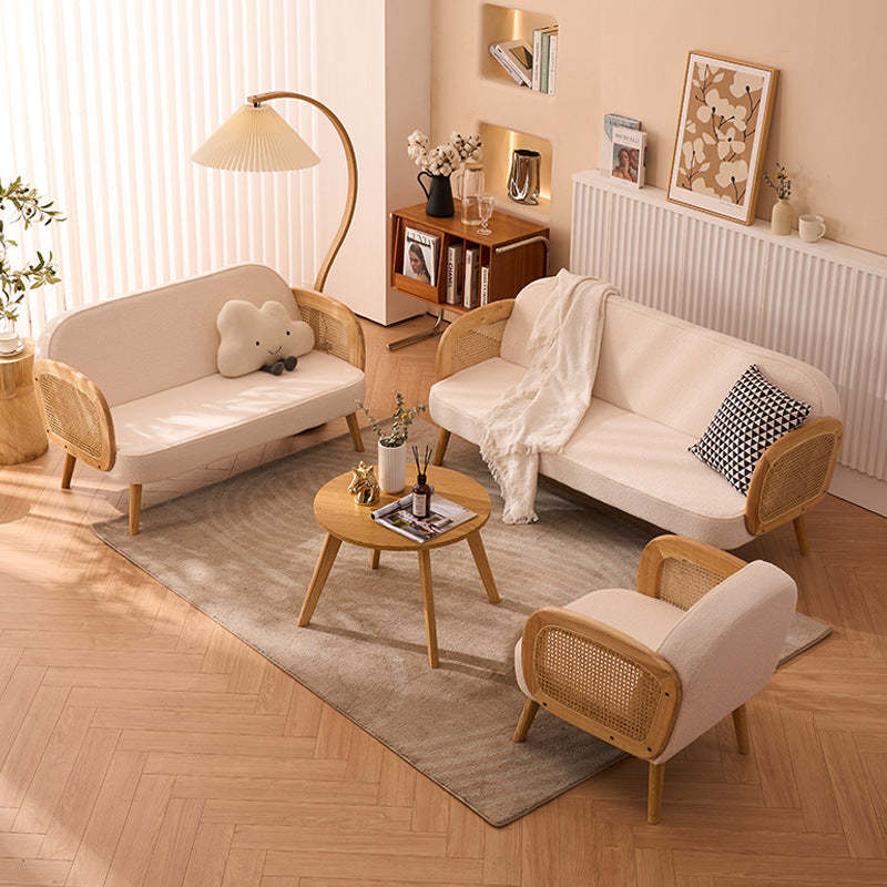 Minimalist Tech Fabric Half-Round Accent Chair — Tech Fabric & Khaki