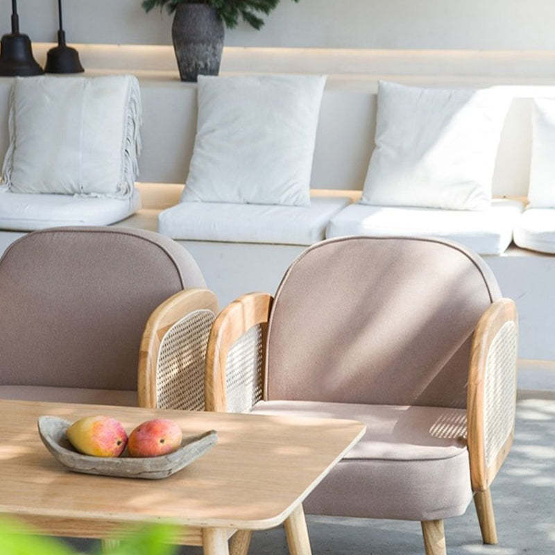 Minimalist Tech Fabric Half-Round Accent Chair
