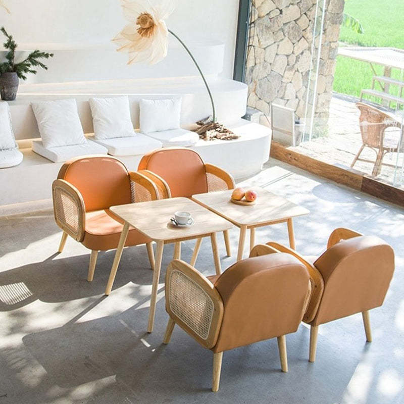 Minimalist Tech Fabric Half-Round Accent Chair