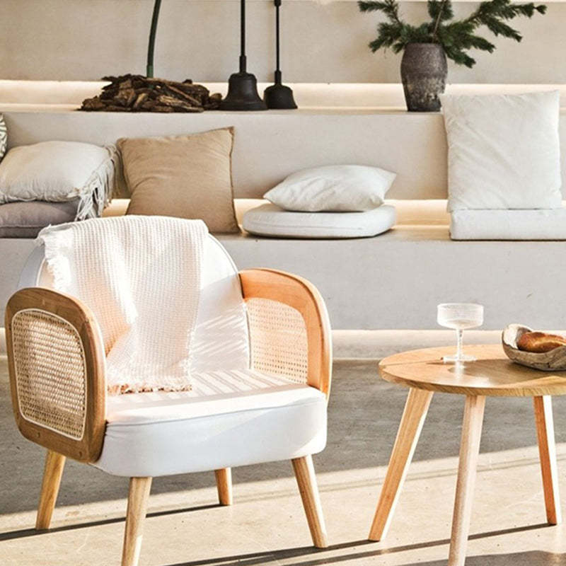 Minimalist Tech Fabric Half-Round Accent Chair