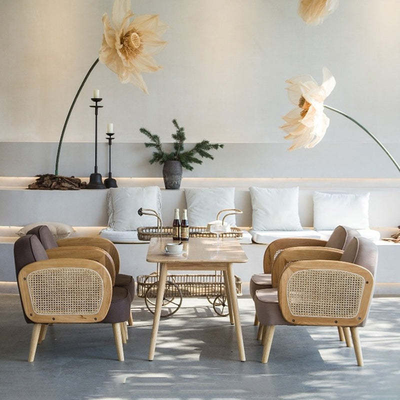 Minimalist Tech Fabric Half-Round Accent Chair