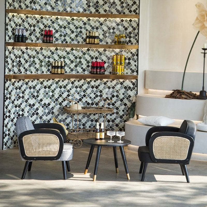 Minimalist Tech Fabric Half-Round Accent Chair