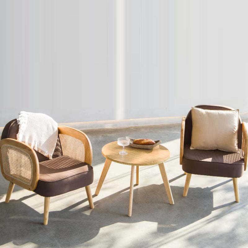 Minimalist Tech Fabric Half-Round Accent Chair — Tech Fabric & White