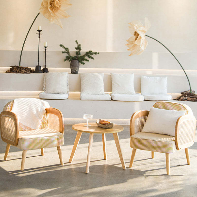 Minimalist Tech Fabric Half-Round Accent Chair