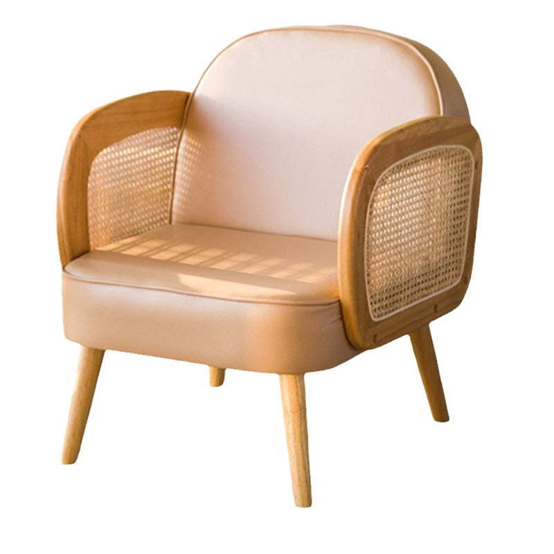 Minimalist Tech Fabric Half-Round Accent Chair