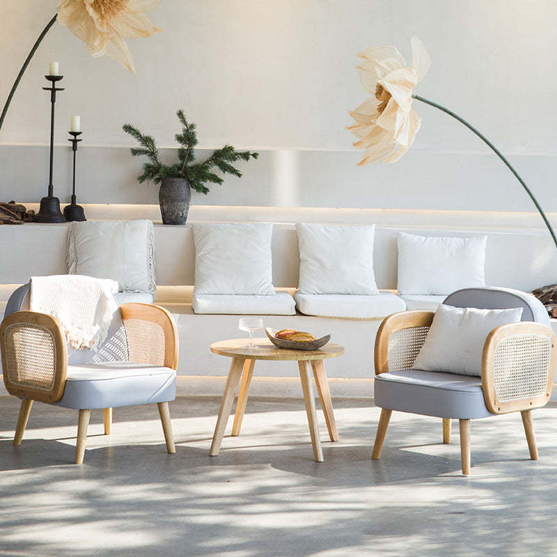 Minimalist Tech Fabric Half-Round Accent Chair
