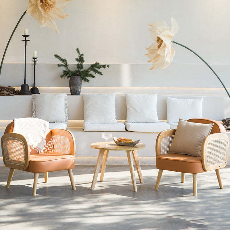 Minimalist Tech Fabric Half-Round Accent Chair