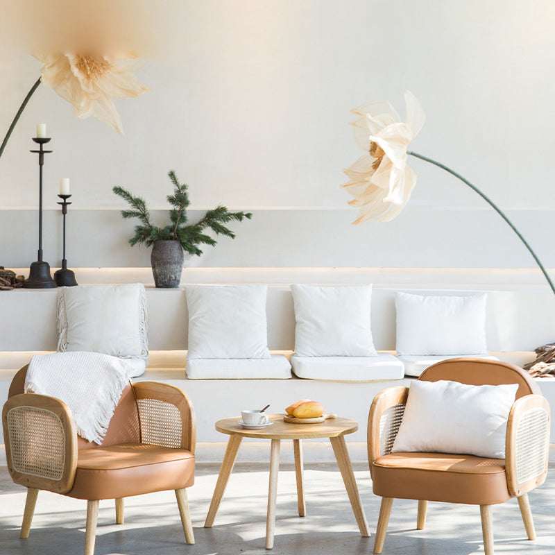 Minimalist Tech Fabric Half-Round Accent Chair