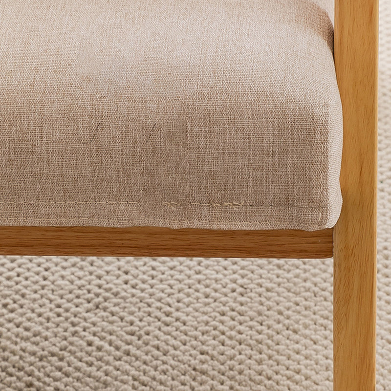 Japanese Bent Cat-Scratch Leather Solid Wood Accent Chair
