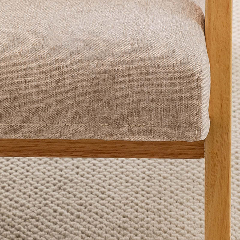 Japanese Bent Cat-Scratch Leather Solid Wood Accent Chair