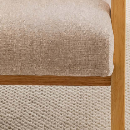 Japanese Bent Cat-Scratch Leather Solid Wood Accent Chair