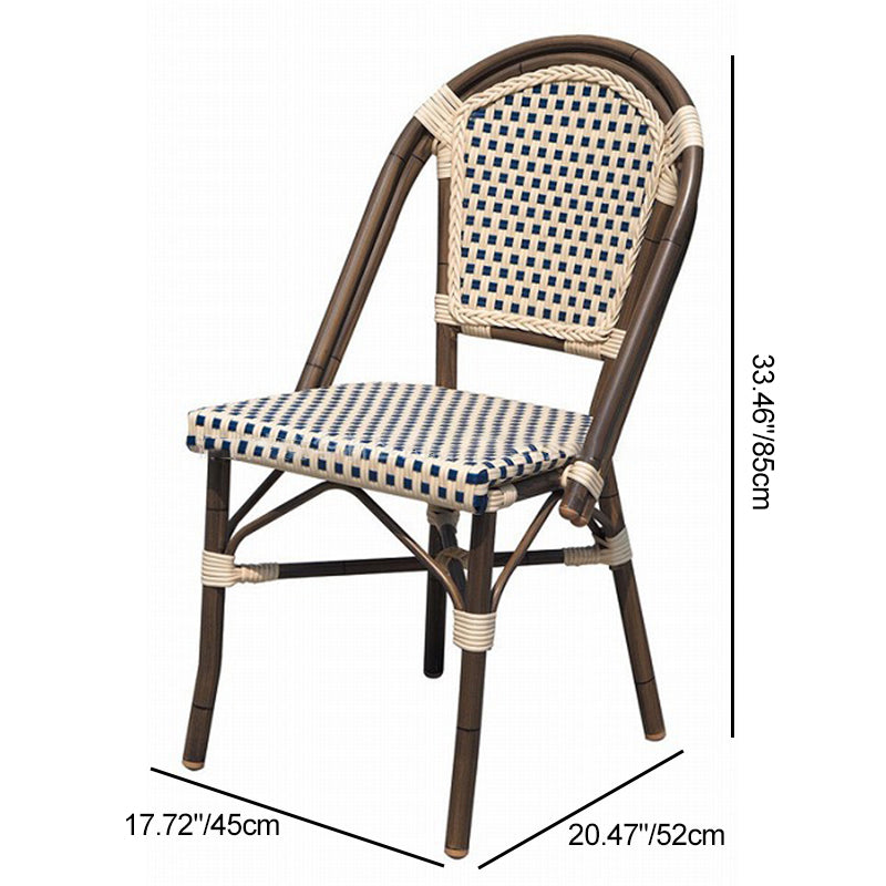 Chinese Woven Rattan Aluminum Dining Chair