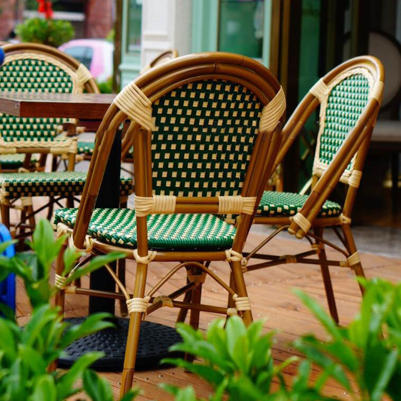 Chinese Woven Rattan Aluminum Dining Chair