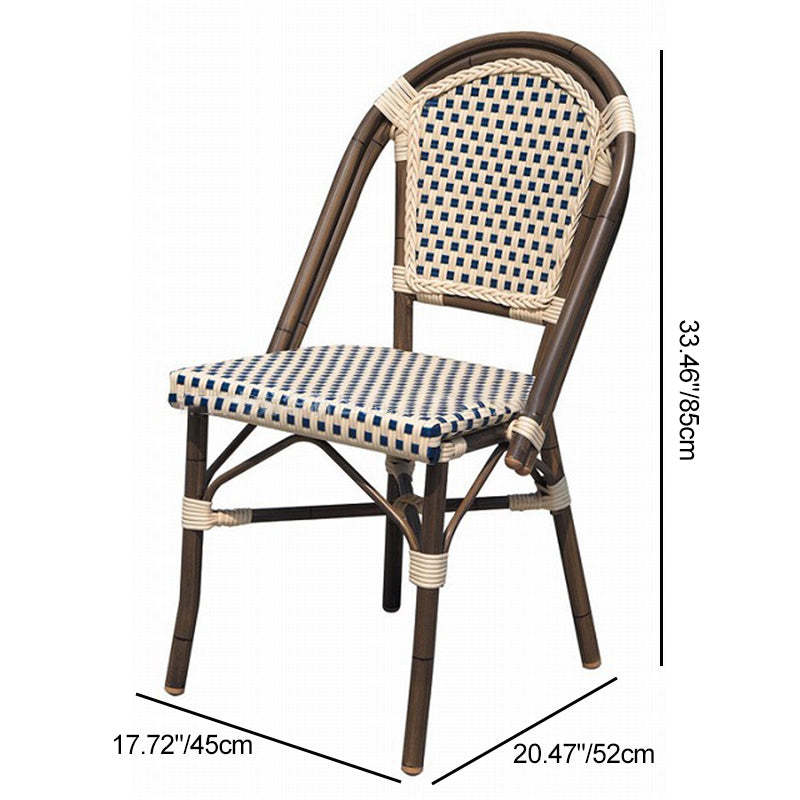 Chinese Woven Rattan Aluminum Dining Chair