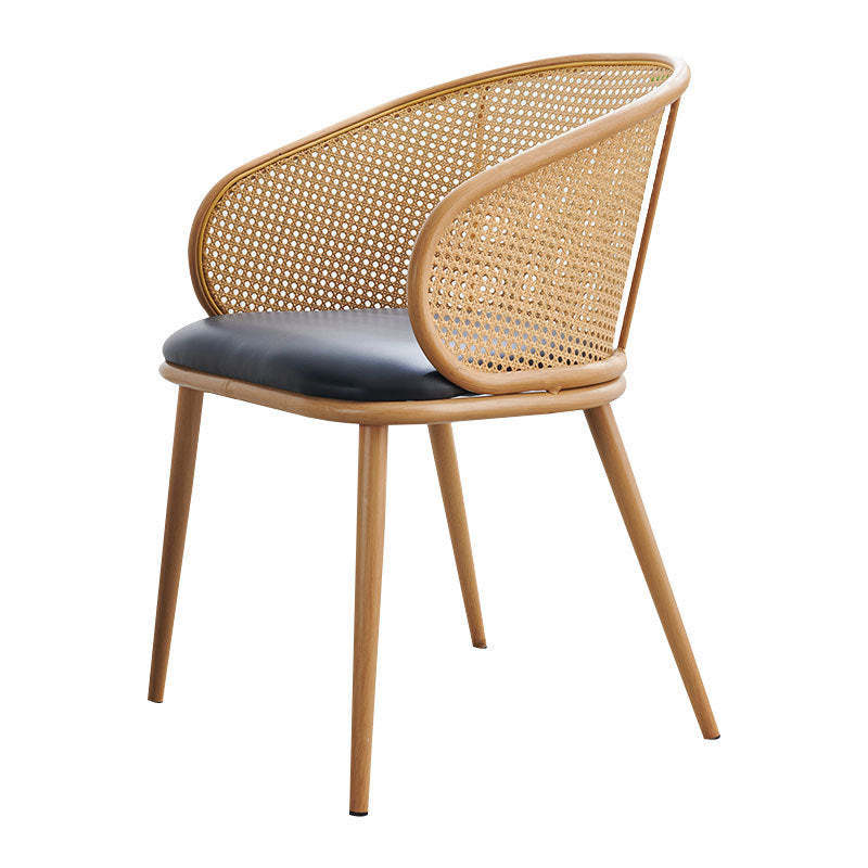 Minimalist Half-Bag U-Curved Leather Dining Chair