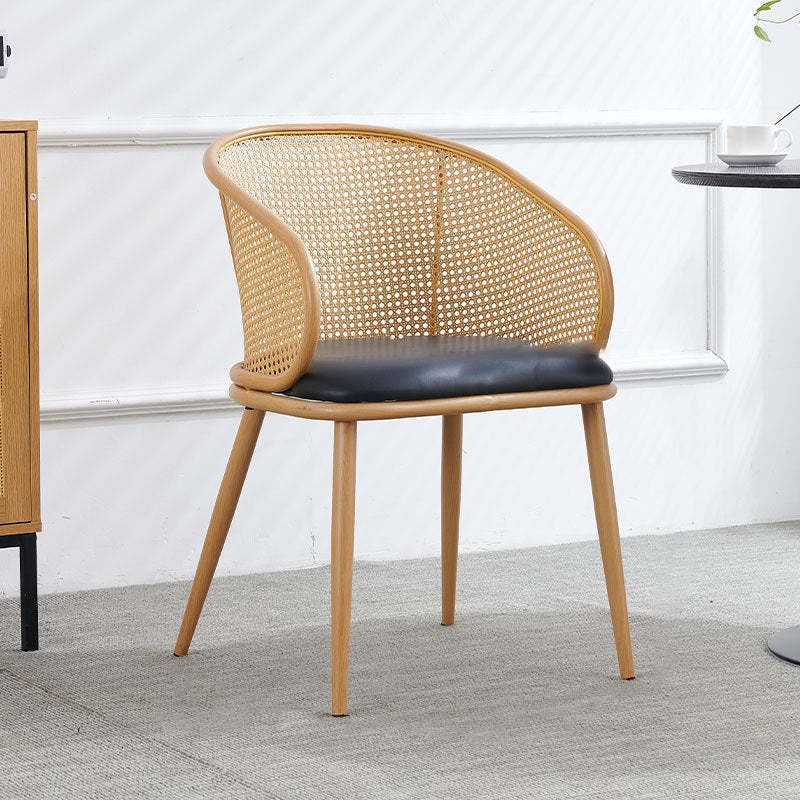 Minimalist Half-Bag U-Curved Leather Dining Chair