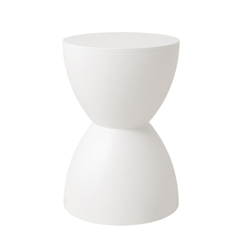Minimalist Hourglass Round Plastic Chair — Brown-Red
