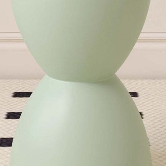 Minimalist Hourglass Round Plastic Chair — Yellow