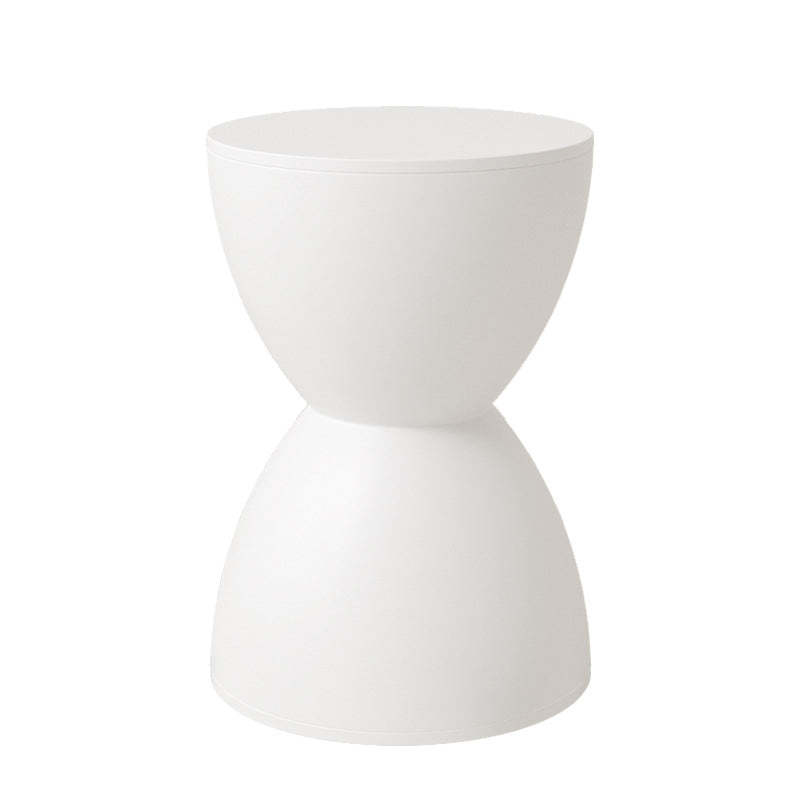 Minimalist Hourglass Round Plastic Chair — Brown-Red