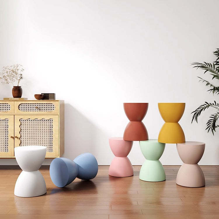 Minimalist Hourglass Round Plastic Chair — Mint-Green