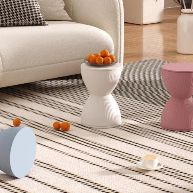 Modern Hourglass Stripe Plastic Chair — Pink