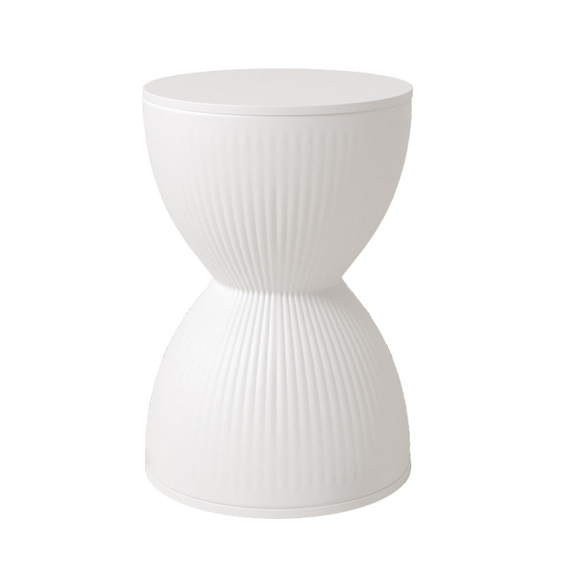 Modern Hourglass Stripe Plastic Chair — Yellow