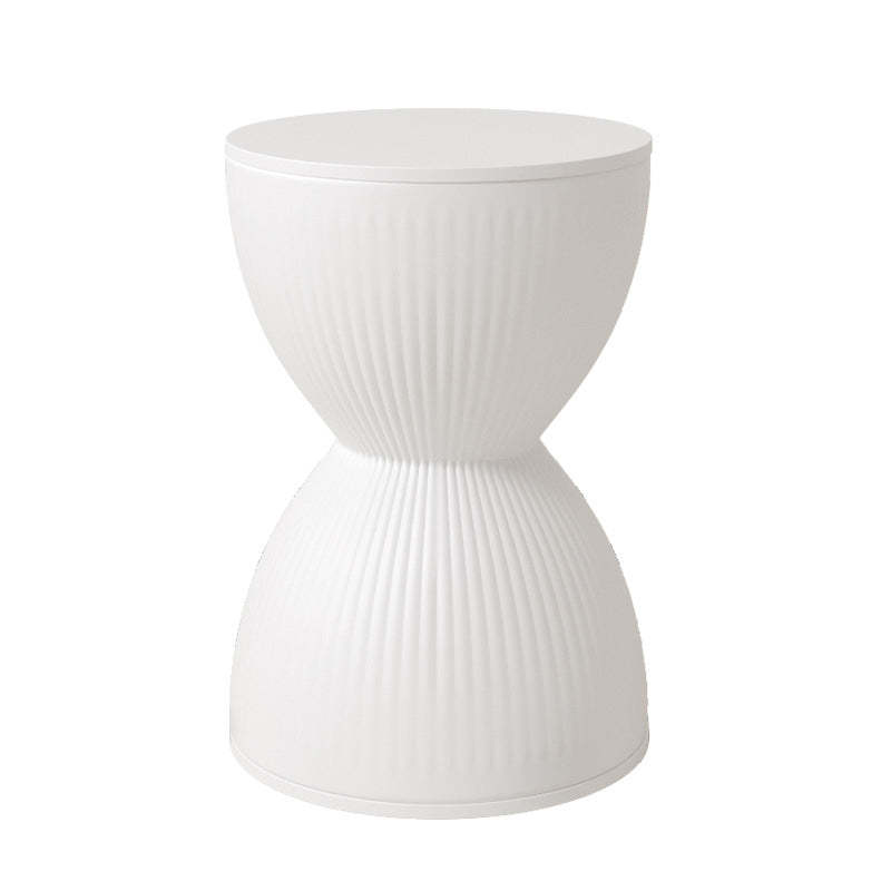Modern Hourglass Stripe Plastic Chair — Yellow