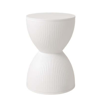 Modern Hourglass Stripe Plastic Chair — Yellow