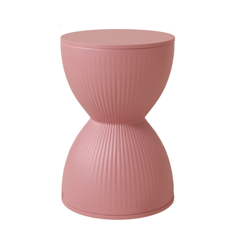 Modern Hourglass Stripe Plastic Chair — Brown-Red
