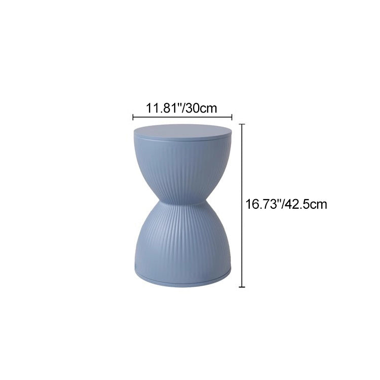 Modern Hourglass Stripe Plastic Chair — Khaki
