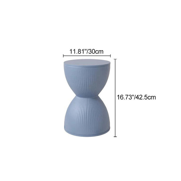 Modern Hourglass Stripe Plastic Chair — Khaki