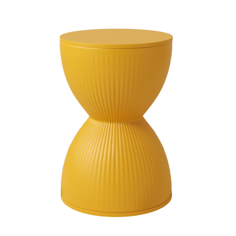 Modern Hourglass Stripe Plastic Chair — Gray Blue
